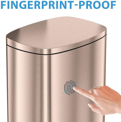 Stainless Steel Step Trash Can with Odor Control System, Pedal Garbage Bin for Kitchen, Office, Home - Silent and Gentle Open and Close-Toppalletfly