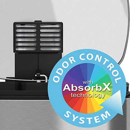 Stainless Steel Step Trash Can with Odor Control System, Pedal Garbage Bin for Kitchen, Office, Home - Silent and Gentle Open and Close-Toppalletfly