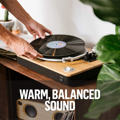 Stir It Up Turntable, Vinyl Record Player with 2 Speed Belt, Built-in Pre-Amp, and Sustainable Materials-Toppalletfly