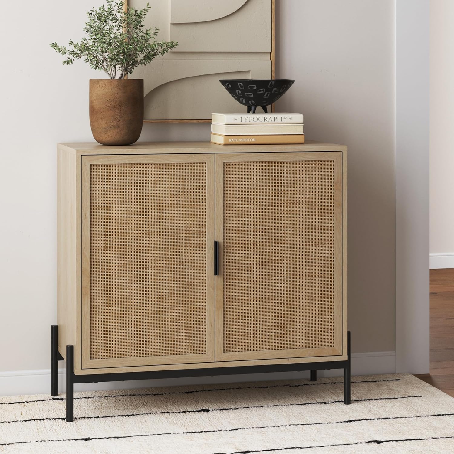 Storage Cabinet, Modern Free Standing Buffet Sideboard Hallway, Entryway, Dining Living Room-Toppalletfly