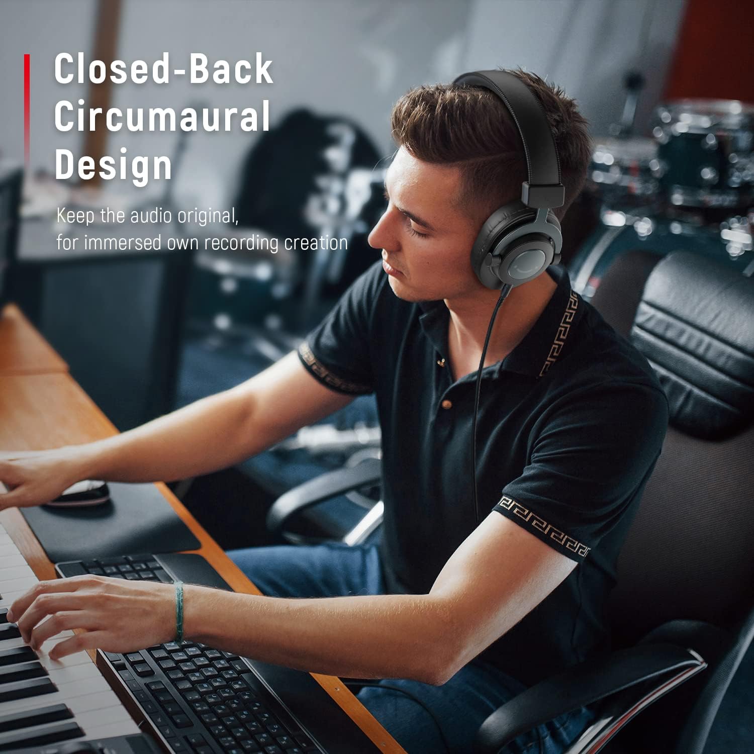 Studio Monitor Headphones for Recording Over Ear Wired Headphones for Podcast Monitoring, Streaming-Toppalletfly