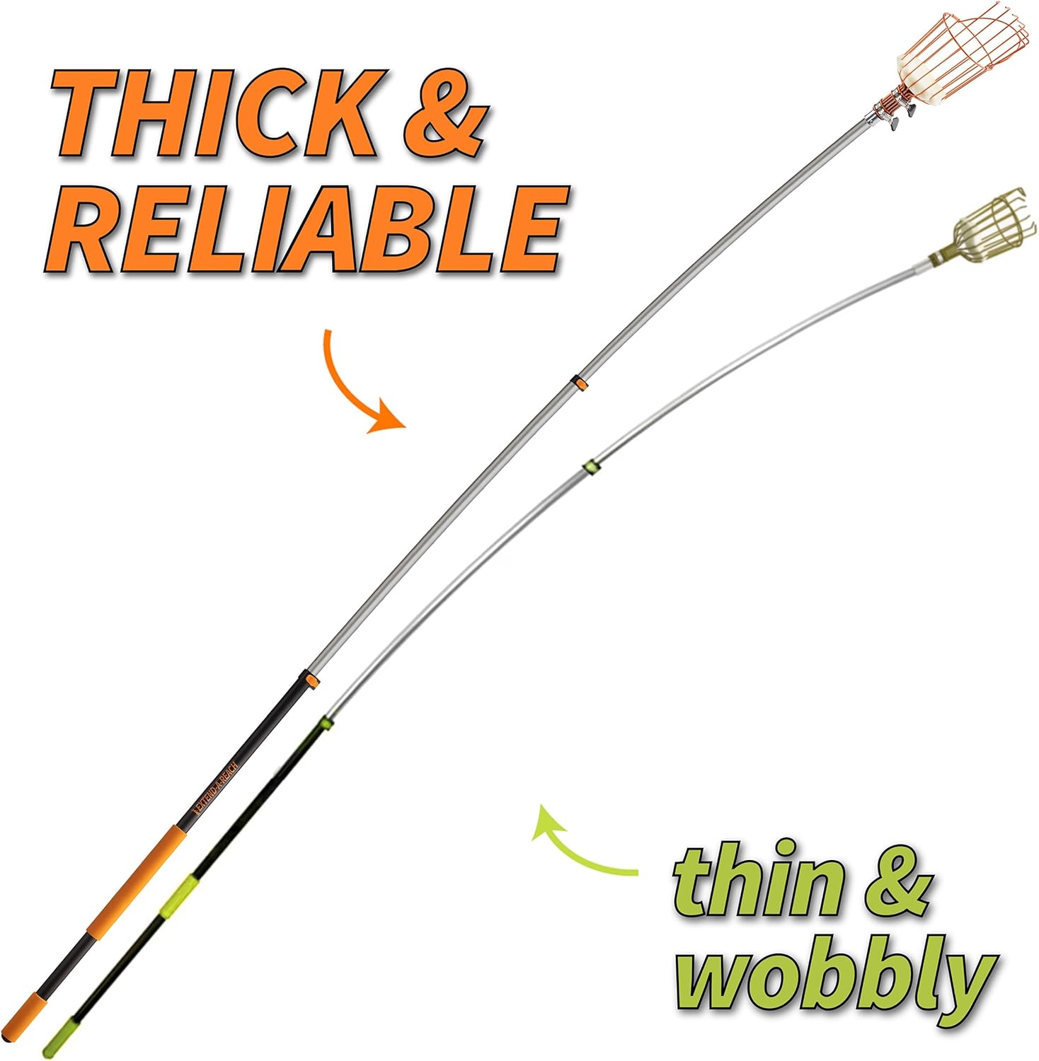 Telescoping Fruit Picker with Basket, Ultimate High-Reach Tool for Apples, Oranges, Mangoes, and More-Toppalletfly