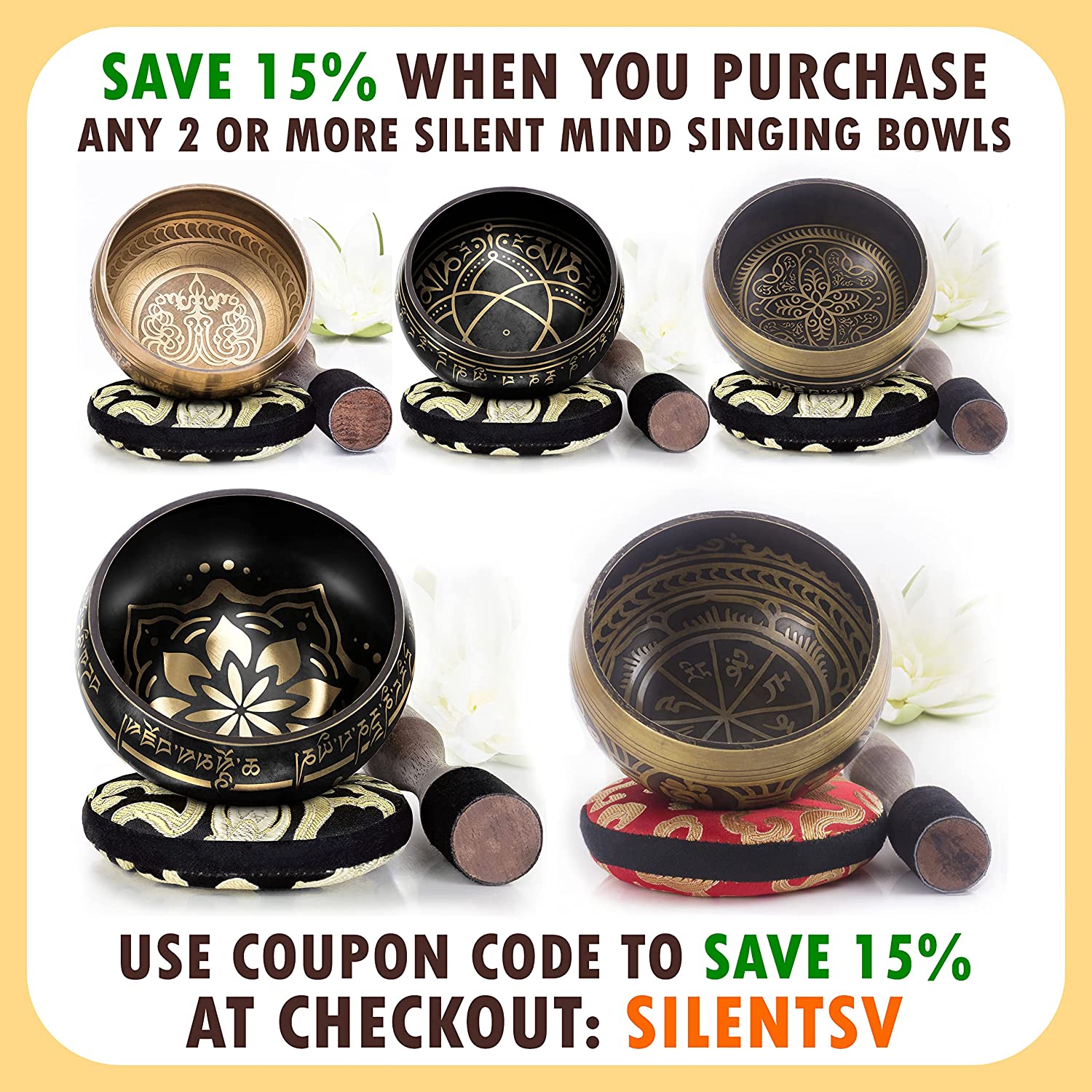 Tibetan Singing Bowl Set, Balance & Harmony Design With Dual Surface Mallet and Silk Cushion, Promotes Peace, Healing, Mindfulness-Toppalletfly