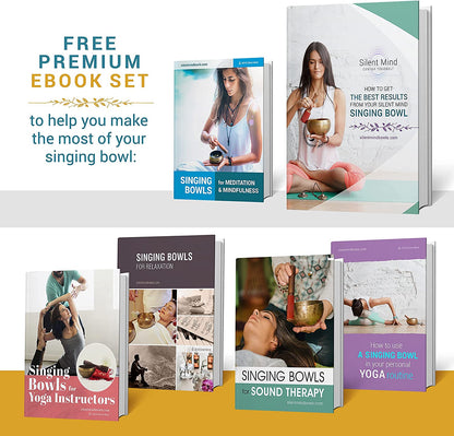 Tibetan Singing Bowl Set, Balance & Harmony Design With Dual Surface Mallet and Silk Cushion, Promotes Peace, Healing, Mindfulness-Toppalletfly