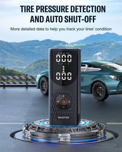 Tire Inflator Portable Air Compressor, 160PSI Air Pump for Car Tires-Toppalletfly