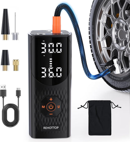 Tire Inflator Portable Air Compressor, 160PSI Air Pump for Car Tires-Toppalletfly