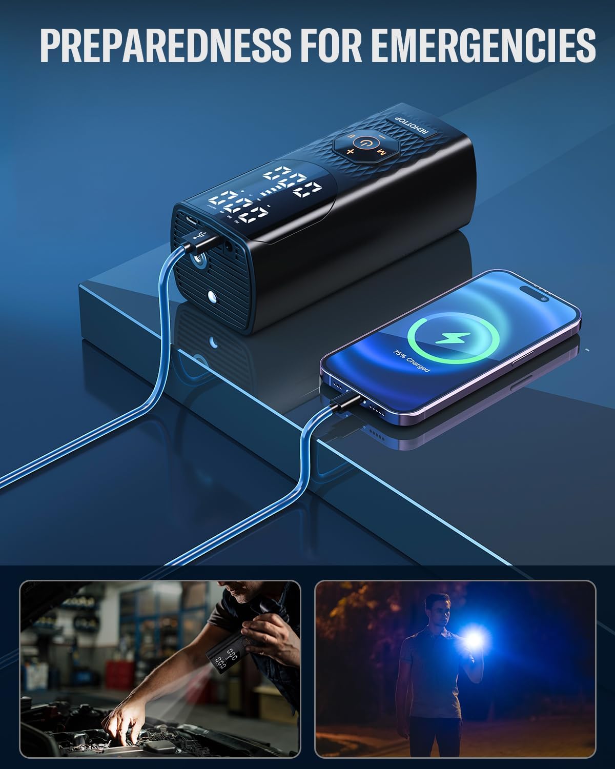 Tire Inflator Portable Air Compressor, 160PSI Air Pump for Car Tires-Toppalletfly