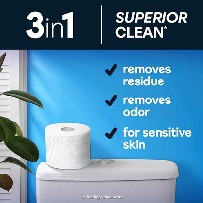 Toilet Paper with Active Cleaning Ripples Texture, Climate Pledge Friendly Strong Bath Tissue-Toppalletfly