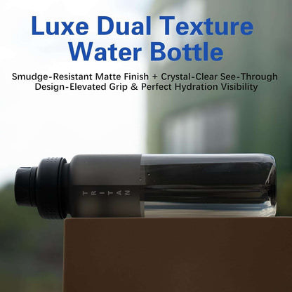 32Oz Frosted Clear Water Bottle, Bpa-Free Tritan Plastic Reusable Water Bottle with Fast-Flow Spout Lid, Wide Mouth Leakproof Sports Drinking Bottle for Gym, School, Office, Travel,Black