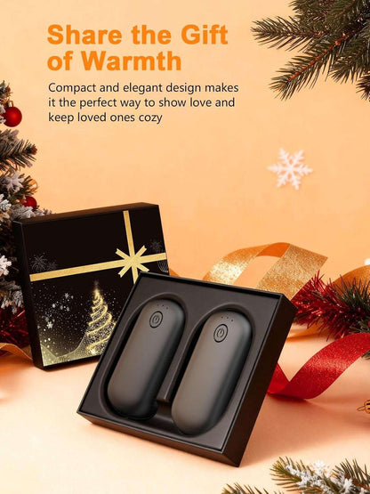 Pocket Size Hand Warmers Rechargeable 2 Pack, 6000Mah Electric Hand Warmers for 24H Safe Heat, 3 Settings Fast Heating Handwarmers up to 131℉ for Christmas, Outdoor, Golf, Hunting, Camping Accessories