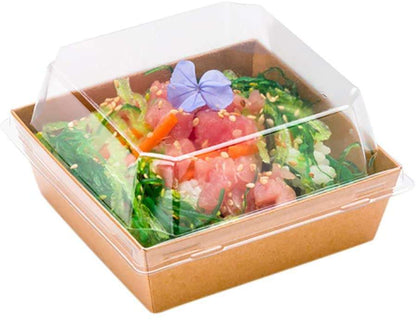 Large Paper Sushi Container, Tetra Sushi Box - Kraft Brown - 5" x 4 1/2" x 1 1/2" - 100ct Box-Toppalletfly