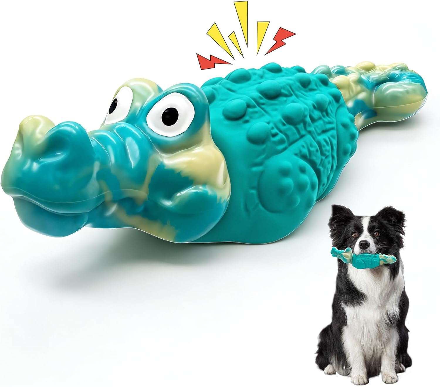 Tough Dog Toys for Large Dogs, Indestructible Dog Toy for Aggressive Chewers with Squeaky, Durable Chew Toys to Keep Them Busy for Medium and Large Breeds, Interactive Heavy Duty Bones