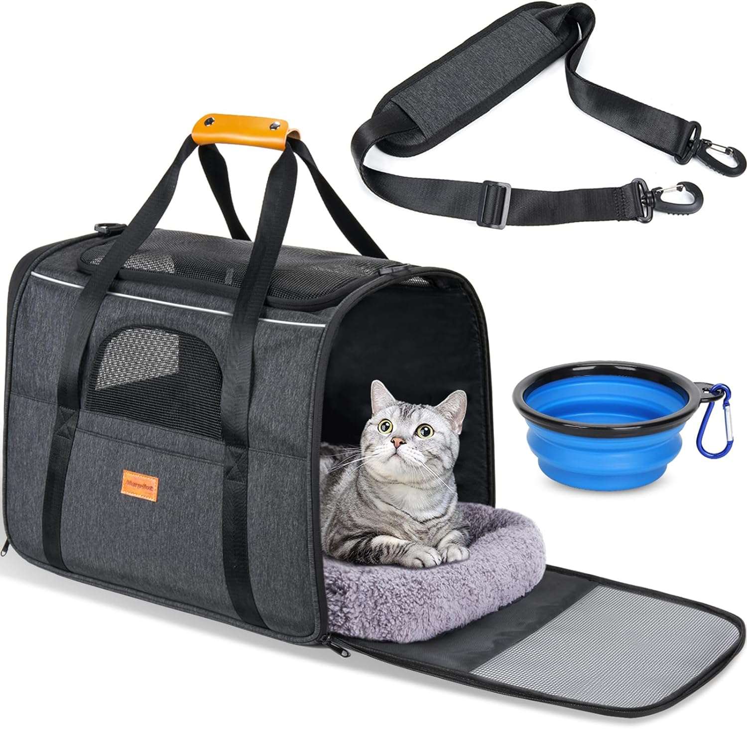 Portable Pet Bag - Folding Fabric Pet Carrier with Locking Safety Zippers, Airline Approved-Toppalletfly