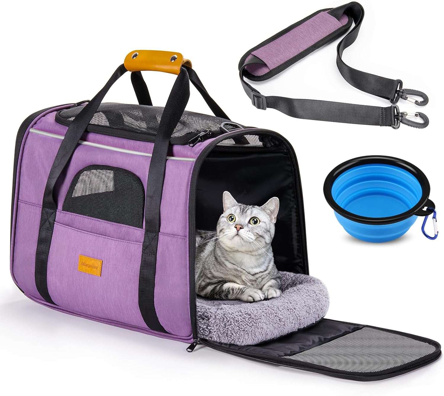 Portable Pet Bag - Folding Fabric Pet Carrier with Locking Safety Zippers, Airline Approved-Toppalletfly