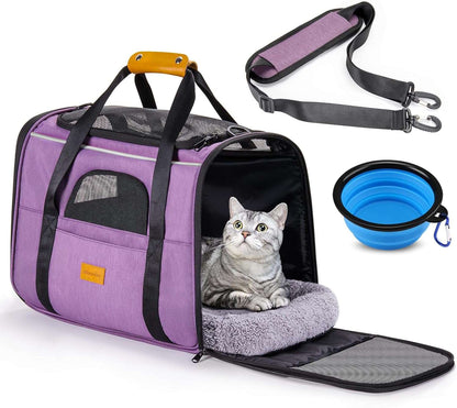 Portable Pet Bag - Folding Fabric Pet Carrier with Locking Safety Zippers, Airline Approved-Toppalletfly