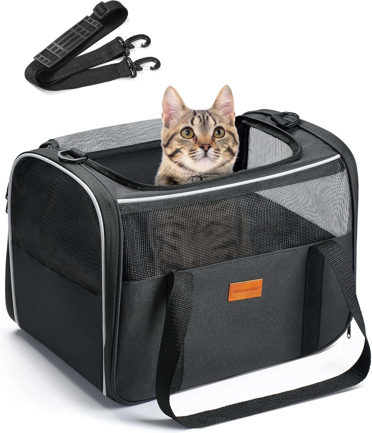 Portable Pet Bag - Folding Fabric Pet Carrier with Locking Safety Zippers, Airline Approved-Toppalletfly