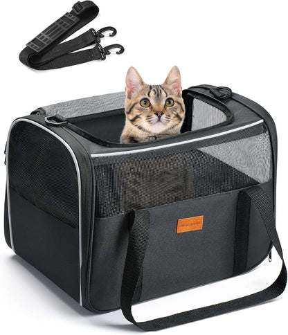 Portable Pet Bag - Folding Fabric Pet Carrier with Locking Safety Zippers, Airline Approved-Toppalletfly