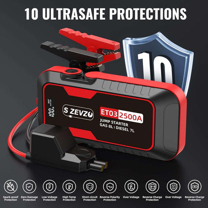 2500A Car Jump Starter with USB Ports, LCD Display, and LED Light-Toppalletfly