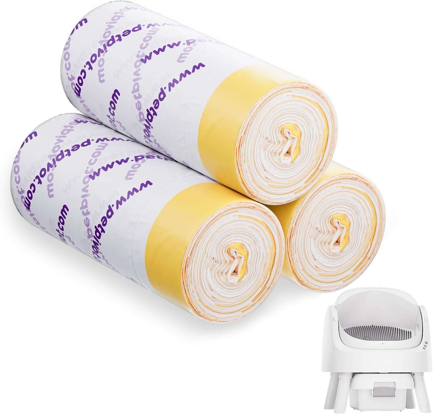 Autoscooper 11 Replacement Litter Box Liners - Drawstring Design, Extra Thick Heavy Duty, 23.62"×11.81", 60 Pack