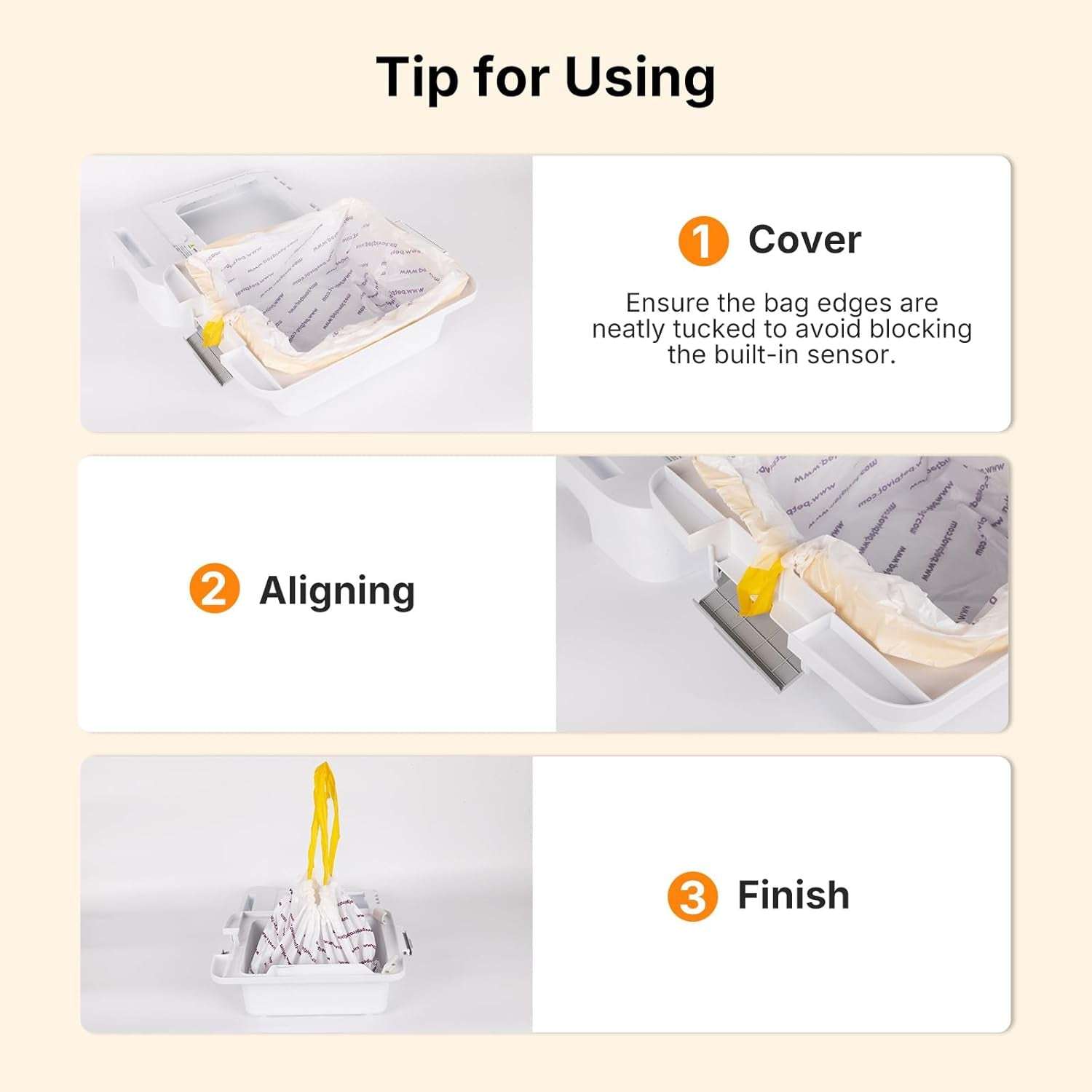 Autoscooper 11 Replacement Litter Box Liners - Drawstring Design, Extra Thick Heavy Duty, 23.62"×11.81", 60 Pack