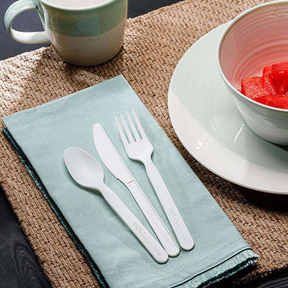 Compostable Cutlery Set - 380 Value Pack, 180 Forks, 100 Spoons, 100 Knives - Eco Friendly Utensils -BPI Certified Plant-Based Disposable-Toppalletfly
