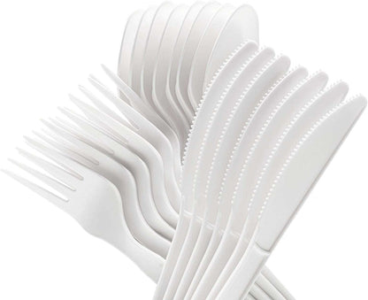 Compostable Cutlery Set - 380 Value Pack, 180 Forks, 100 Spoons, 100 Knives - Eco Friendly Utensils -BPI Certified Plant-Based Disposable-Toppalletfly