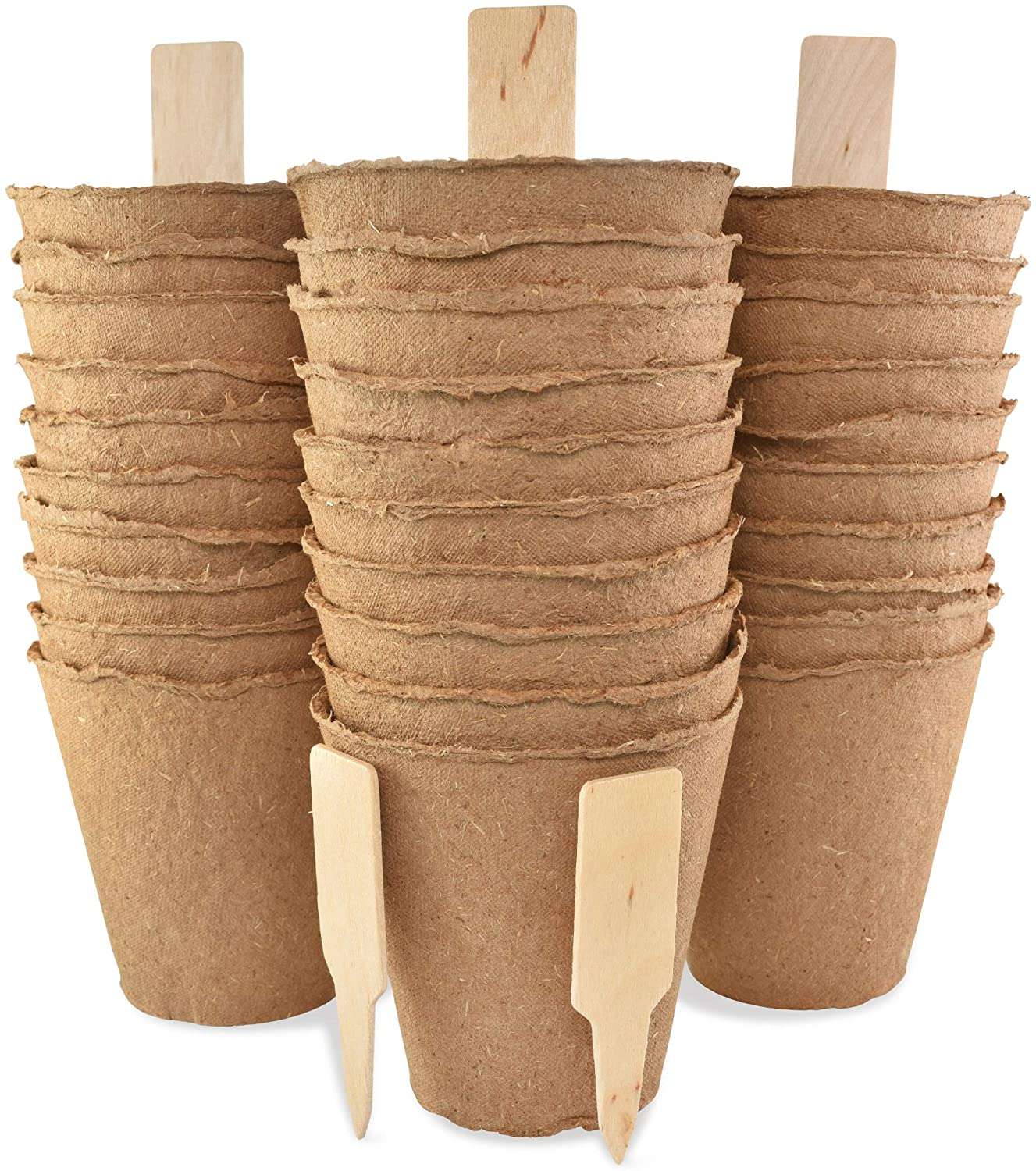 Large Peat Pots, Organic Biodegradable Eco Friendly, 2 Sets of 30 Pack 4 Inch Round-Toppalletfly