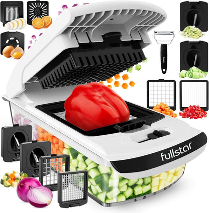 the Original Pro Chopper - Vegetable Chopper and Spiralizer, Food Chopper with Container, Fruit Slicer, Kitchen Gadgets & Gifts, Home Essentials (4 in 1, White)