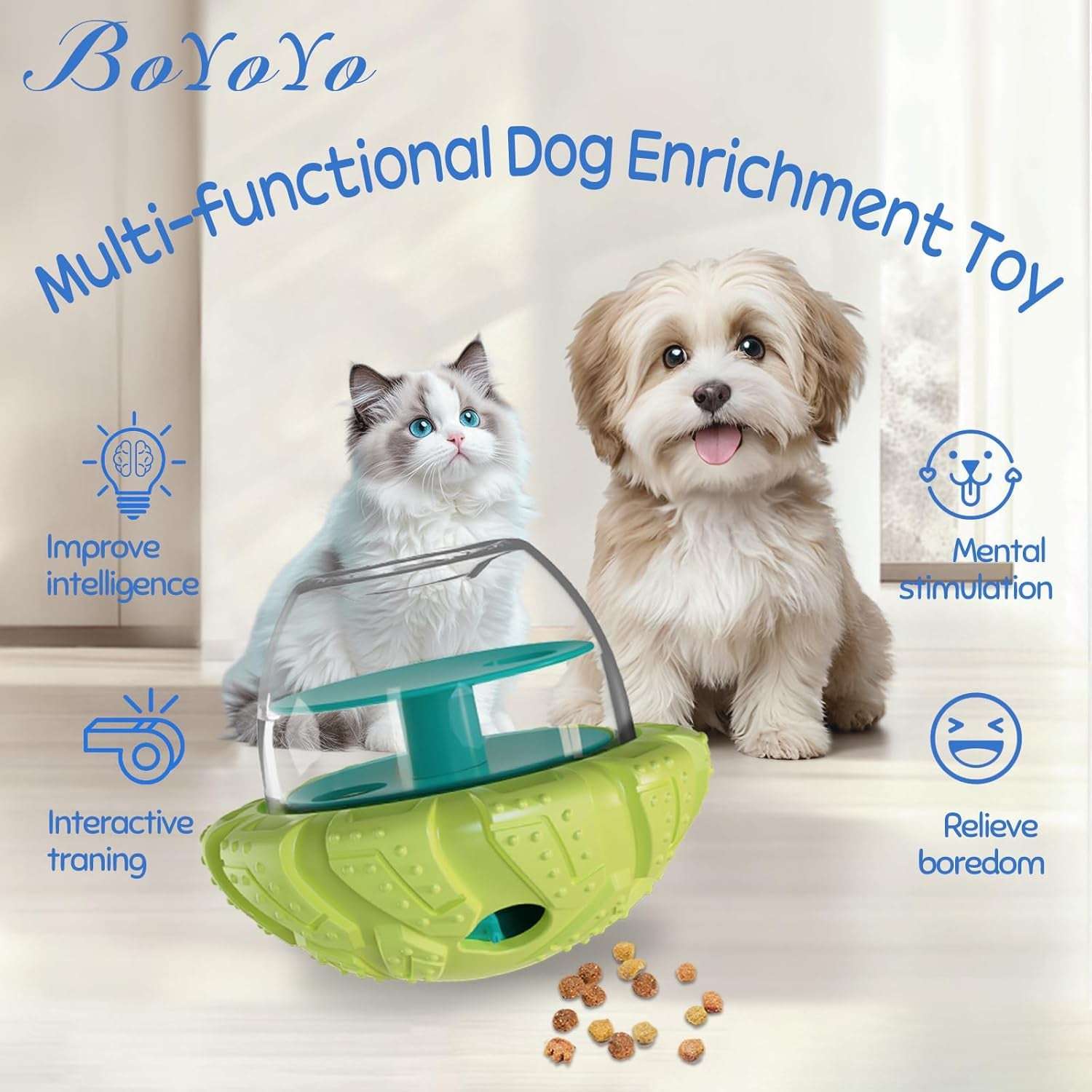 Interactive Dog Puzzle Toy for Smart, Dog Enrichment Toys to Keep Them Busy, Cognitive Dogs Toy to Stimulate Their Brain, Dog'S Treat Dispensing Toys with Slow Feeder, Durable and Easy to Clean