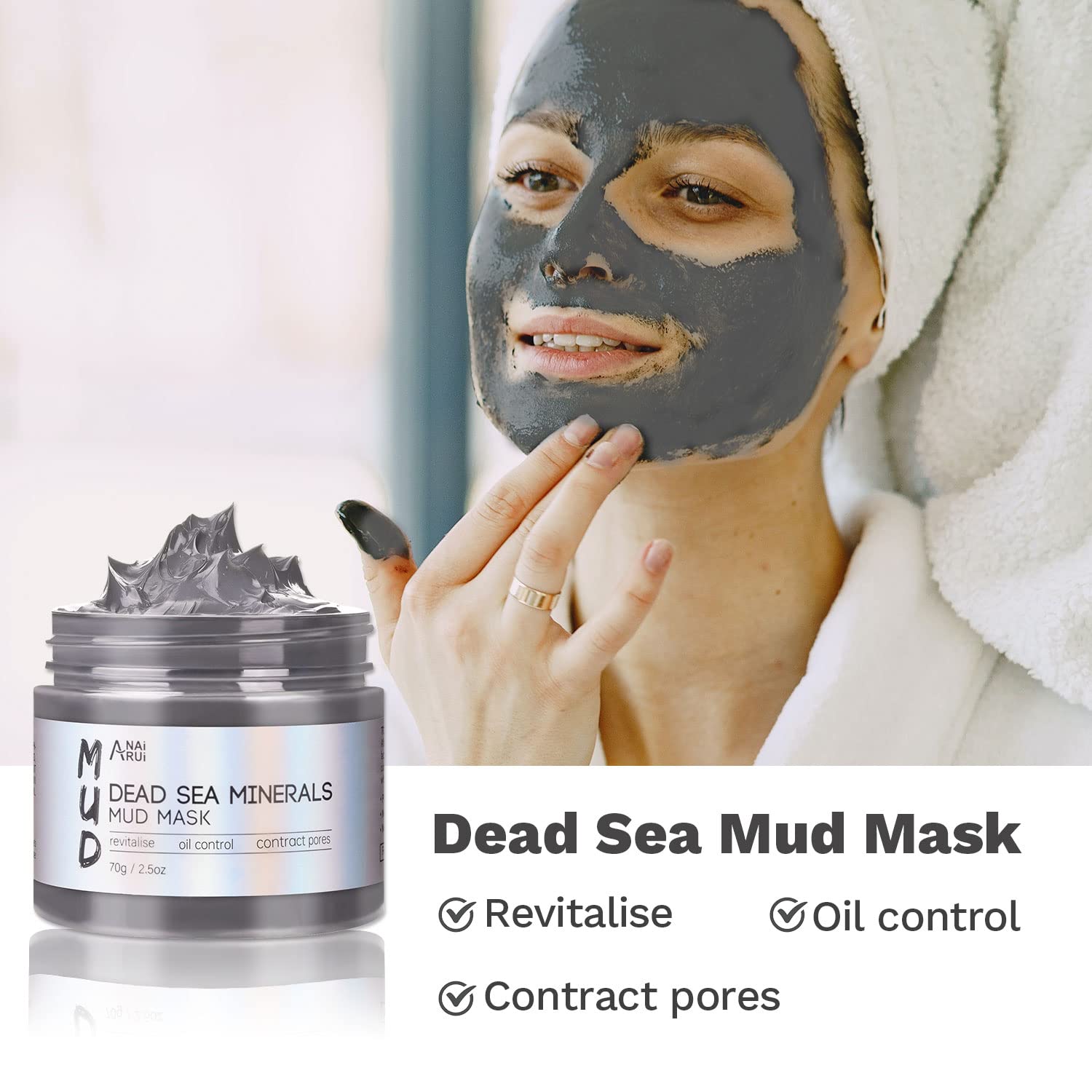Turmeric Clay Mask, Green Tea and Dead Sea Minerals, Spa Facial Mask Set 2.5 oz each-Toppalletfly