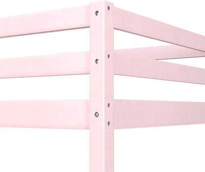 Twin Loft Bed, Built-in Desk and Open Space Perfect for Storage or a Play Area-Toppalletfly