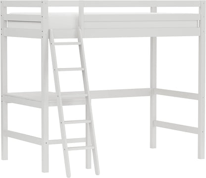 Twin Loft Bed, Built-in Desk and Open Space Perfect for Storage or a Play Area-Toppalletfly