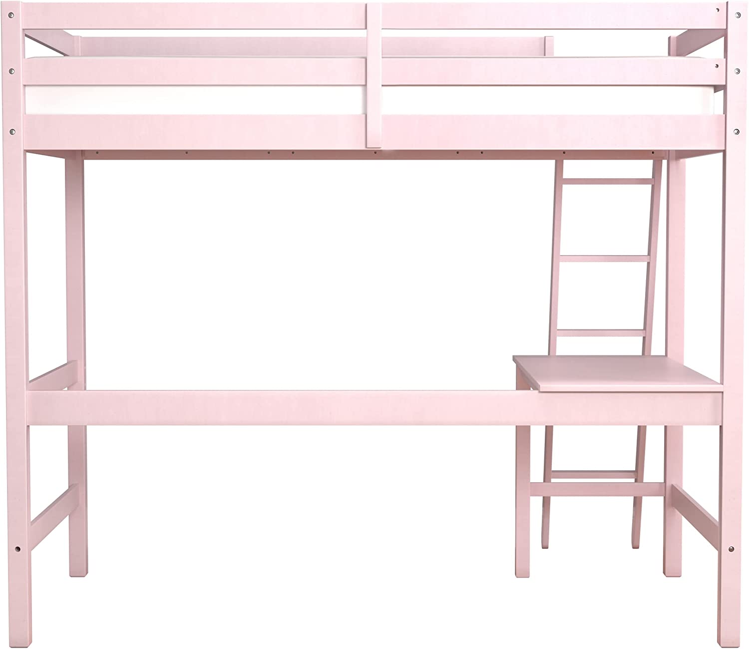 Twin Loft Bed, Built-in Desk and Open Space Perfect for Storage or a Play Area-Toppalletfly