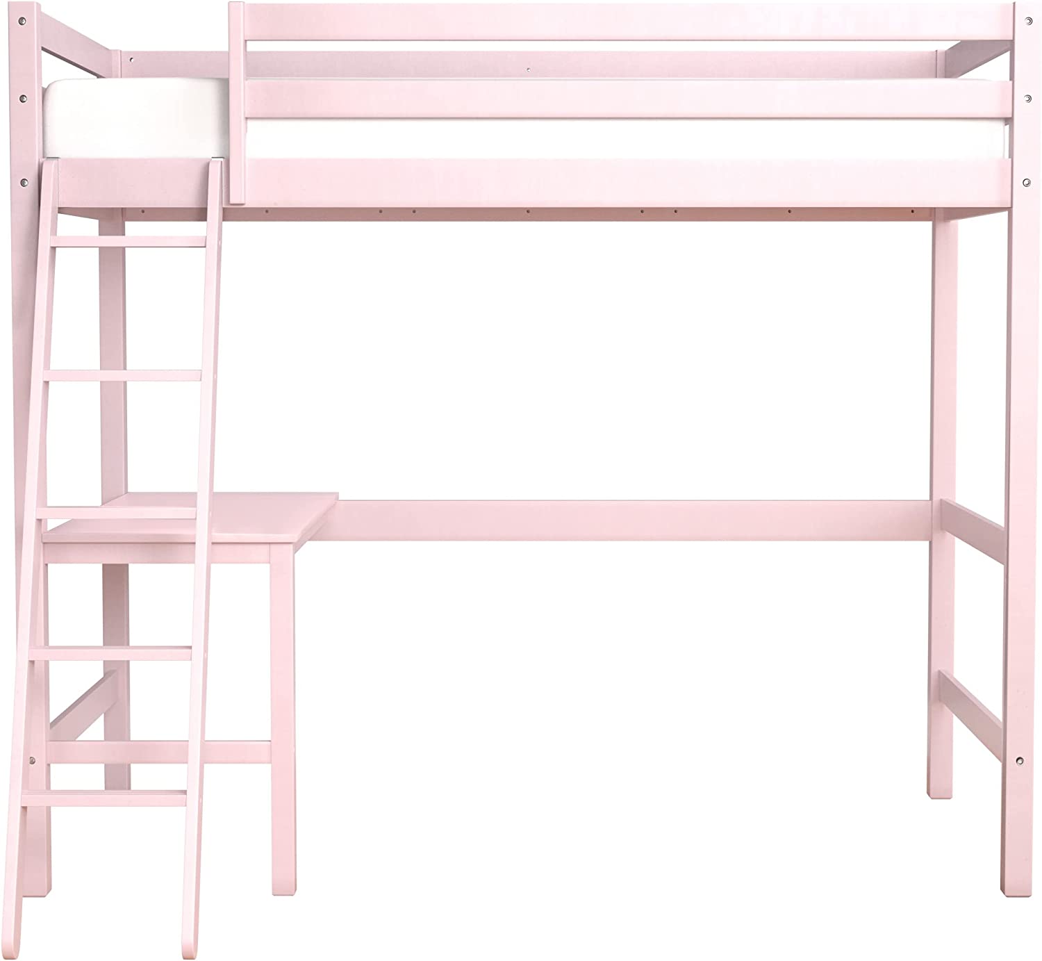 Twin Loft Bed, Built-in Desk and Open Space Perfect for Storage or a Play Area-Toppalletfly