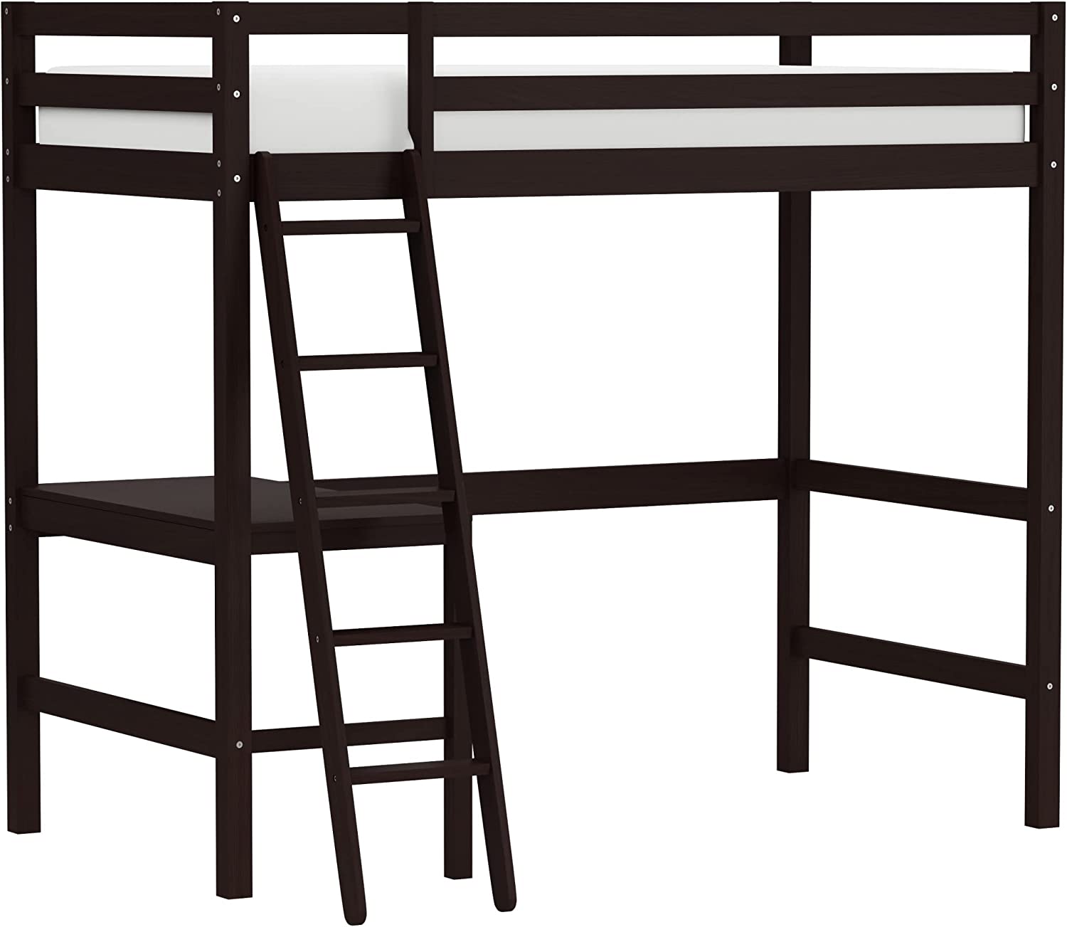 Twin Loft Bed, Built-in Desk and Open Space Perfect for Storage or a Play Area-Toppalletfly