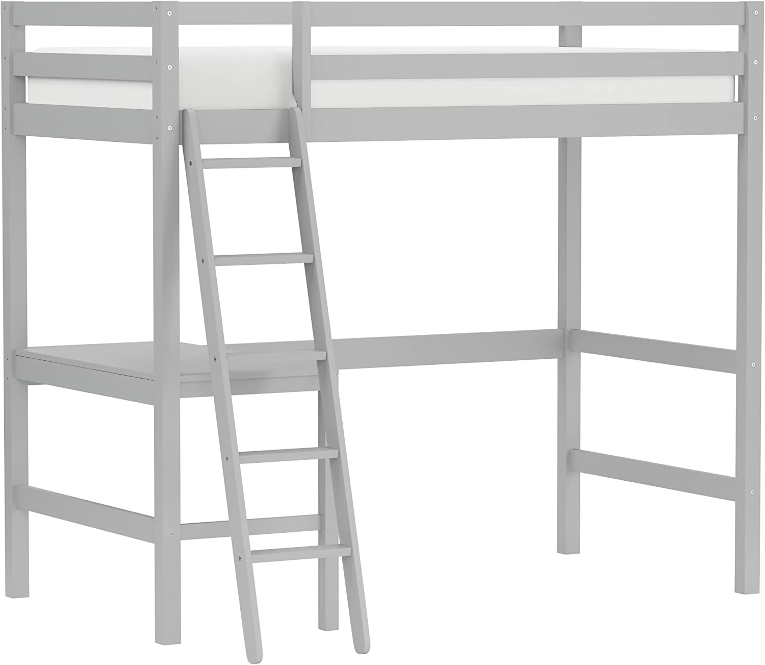 Twin Loft Bed, Built-in Desk and Open Space Perfect for Storage or a Play Area-Toppalletfly