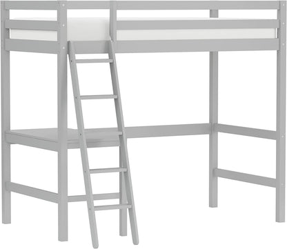 Twin Loft Bed, Built-in Desk and Open Space Perfect for Storage or a Play Area-Toppalletfly