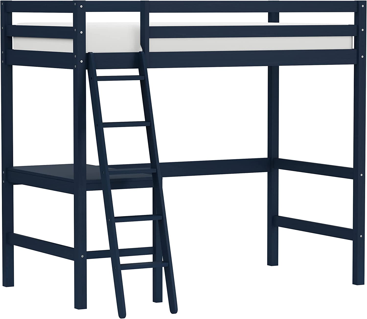 Twin Loft Bed, Built-in Desk and Open Space Perfect for Storage or a Play Area-Toppalletfly