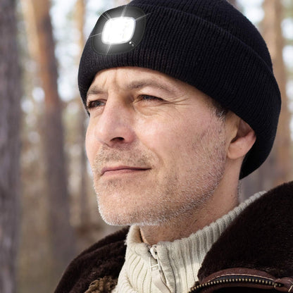 Unisex Beanie with Light, USB Rechargeable Caps-Toppalletfly