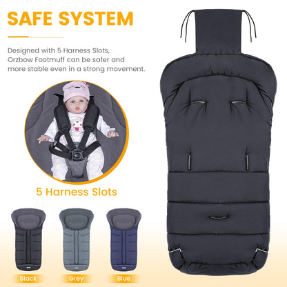 Universal Footmuff for Stroller, Winter Warm Baby Stroller Bunting Bag, Waterproof Windproof Warm Coral Fleece Lined Sleeping Bag-Toppalletfly