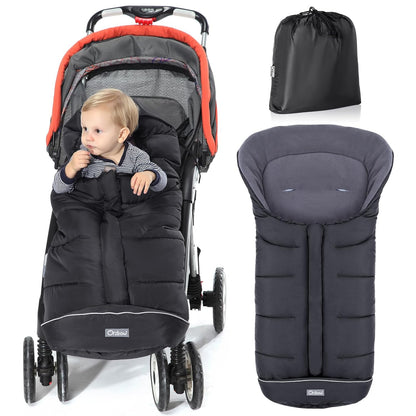 Universal Footmuff for Stroller, Winter Warm Baby Stroller Bunting Bag, Waterproof Windproof Warm Coral Fleece Lined Sleeping Bag-Toppalletfly