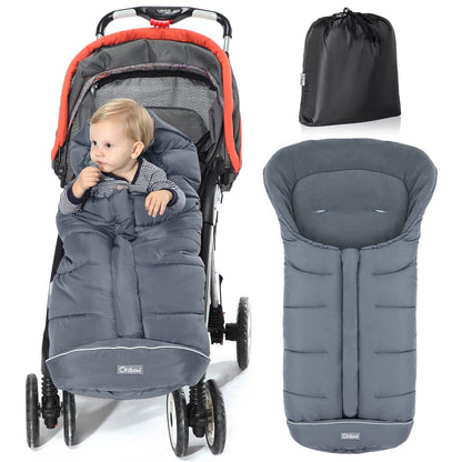 Universal Footmuff for Stroller, Winter Warm Baby Stroller Bunting Bag, Waterproof Windproof Warm Coral Fleece Lined Sleeping Bag-Toppalletfly