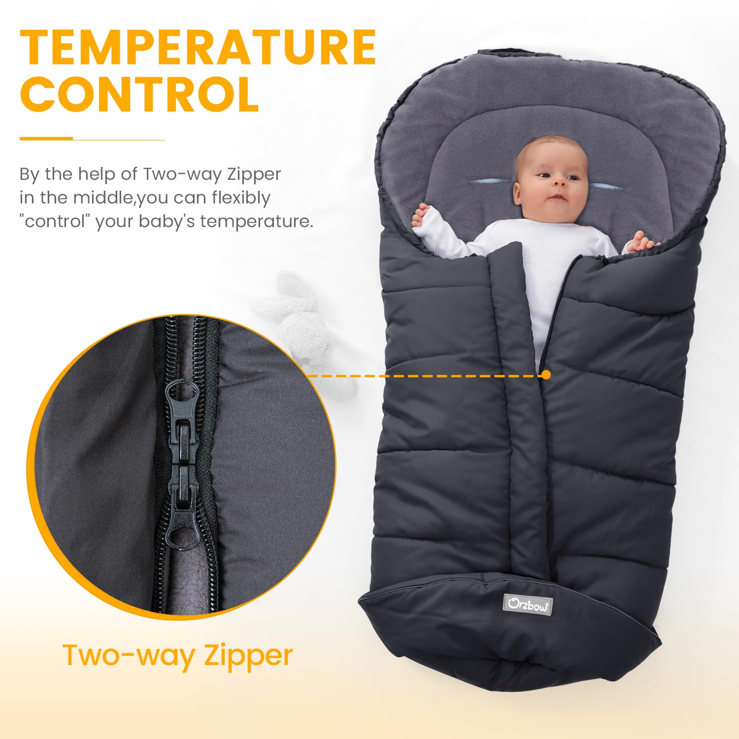 Universal Footmuff for Stroller, Winter Warm Baby Stroller Bunting Bag, Waterproof Windproof Warm Coral Fleece Lined Sleeping Bag-Toppalletfly