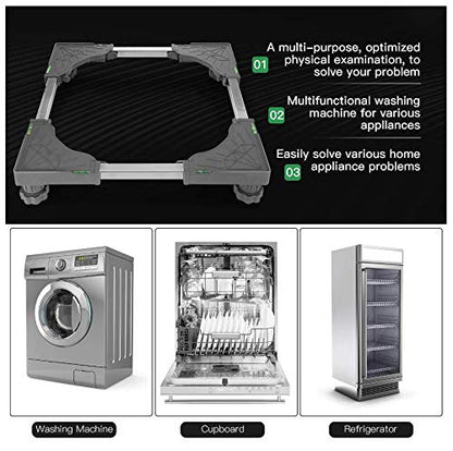Universal Mobile Base, Fridge Dryer, Washing Machine Refrigerator Stand with 4 Strong Feet Multi-Functional Adjustable Base-Toppalletfly
