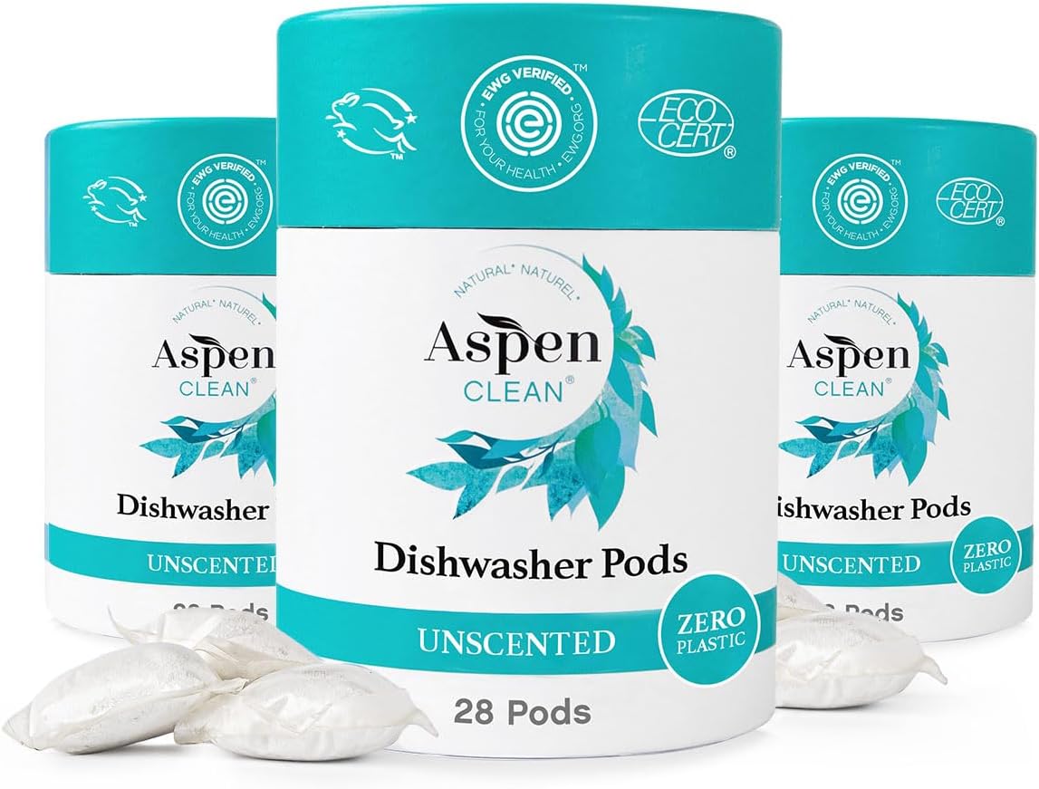 Unscented Dishwasher Pods, New and Improved Packaging, Zero Plastic, Vegan, Eco-Friendly, Natural Dishwasher Detergent-Toppalletfly