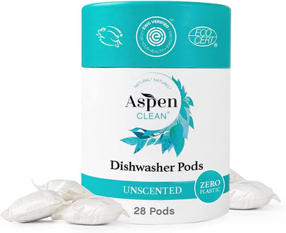 Unscented Dishwasher Pods, New and Improved Packaging, Zero Plastic, Vegan, Eco-Friendly, Natural Dishwasher Detergent-Toppalletfly