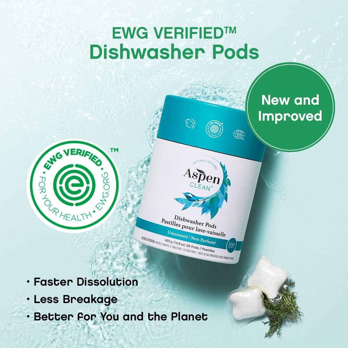 Unscented Dishwasher Pods, New and Improved Packaging, Zero Plastic, Vegan, Eco-Friendly, Natural Dishwasher Detergent-Toppalletfly