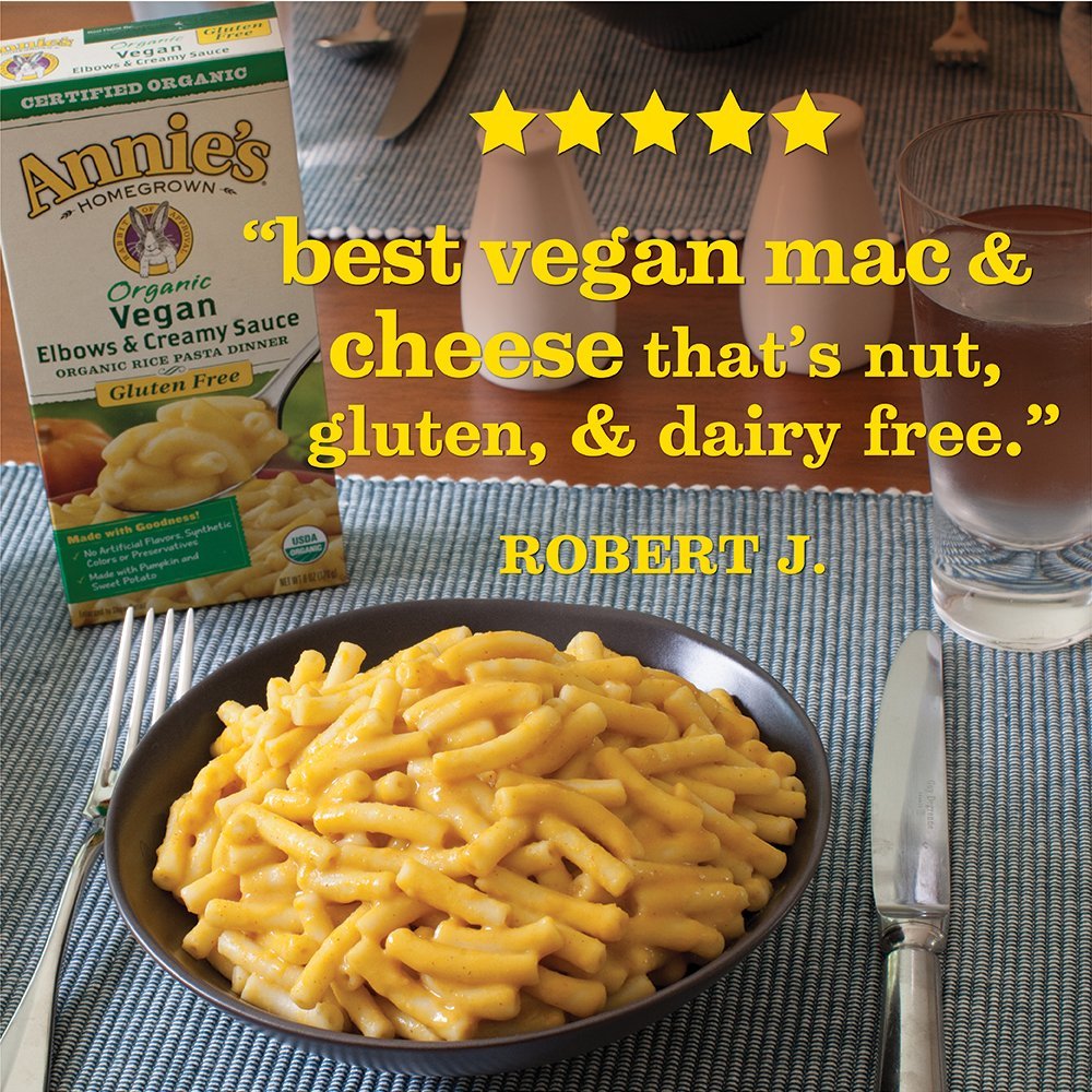 Vegan Macaroni and Cheese, Gluten Free, Elbow Rice Pasta & Cheddar, 6 oz Pack of 12-Toppalletfly