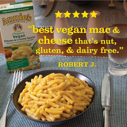 Vegan Macaroni and Cheese, Gluten Free, Elbow Rice Pasta & Cheddar, 6 oz Pack of 12-Toppalletfly