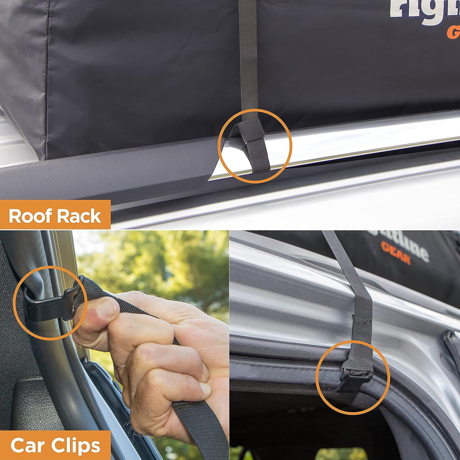 Weatherproof Rooftop Cargo Carrier for Vehicle, Attaches With or Without Roof Rack, 18 Cubic Feet-Toppalletfly